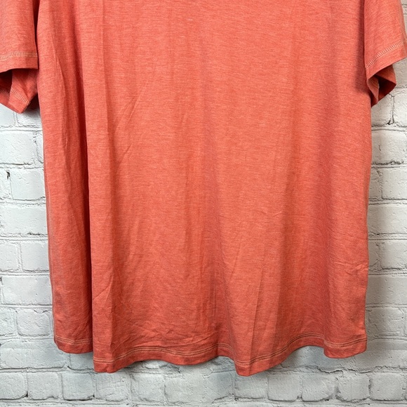 BloomChic Orange Heather Cross Neck Short Sleeve Top Size Large - Picture 5 of 6